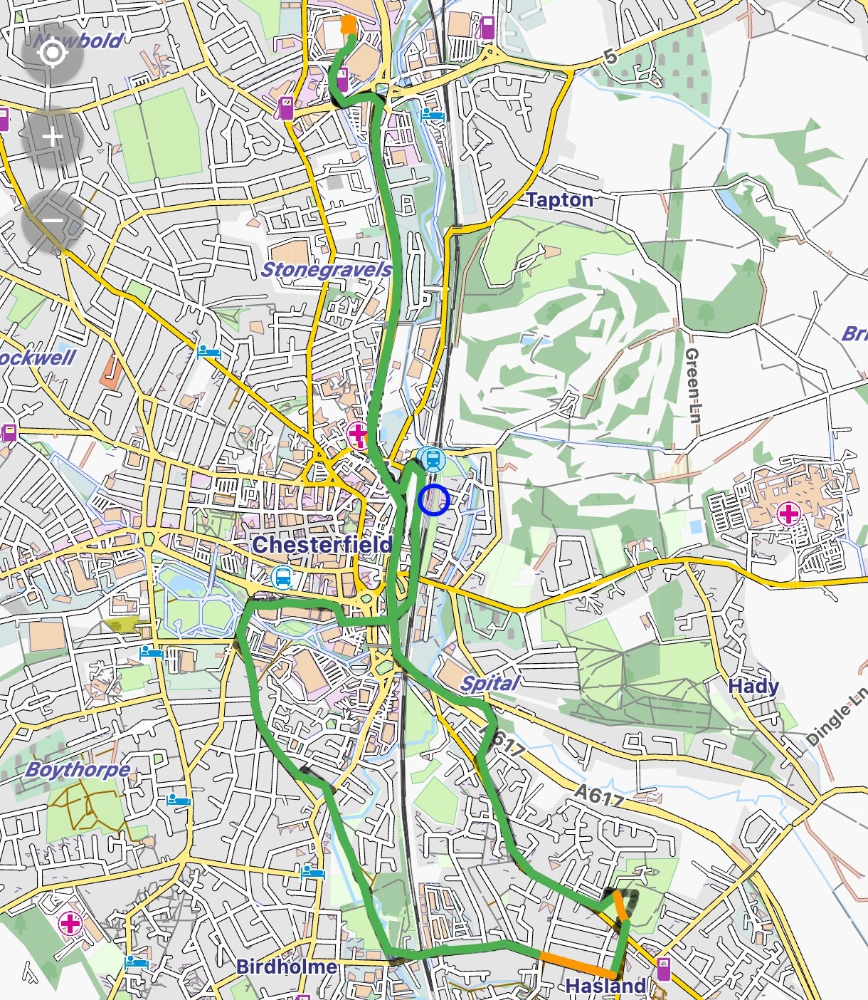 Real coverage around route